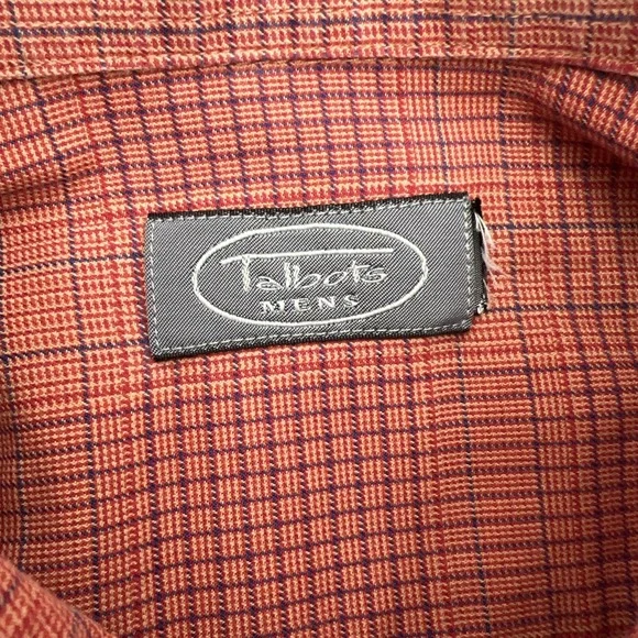 Talbots Men Long Sleeve Button Up Orange Shirt Size Large - Picture 2 of 11